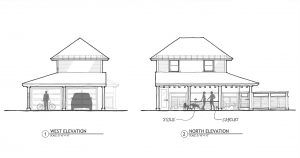 House sketch exterior, front/back